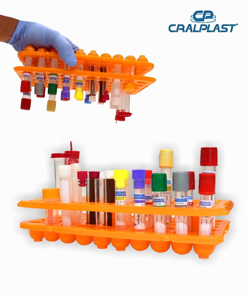 Estante universal com ventosa para 50 tubos
